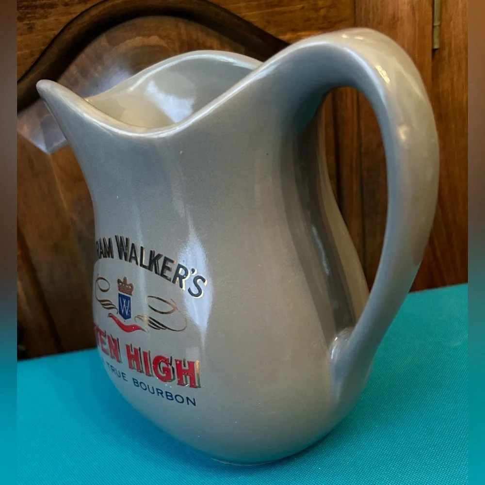 VINTAGE 1960s Hiram Walker Ten High Bourbon Ceramic Pitcher - McCoy Era